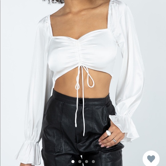 Jolie Long Sleeve Top White - Picture 2 of 3